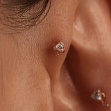 14K Solid Gold Internally Threaded Helix Piercing Earring – Card Suit Collection