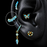 Titanium Blue CZ Romantic Statement Piercing Jewelry | 1PC