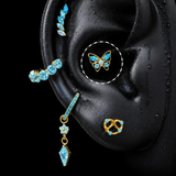 Titanium Blue CZ Romantic Statement Piercing Jewelry | 1PC