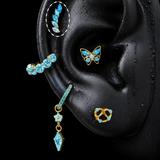 Titanium Blue CZ Romantic Statement Piercing Jewelry | 1PC