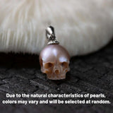 AKAK Eerie Elegance Pearl Skull S925 Silver Necklace - AKAK BODYJEWELRY - ear - tunnel