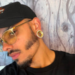 AKAK S925 Plated Celestial Halo Dual Zircon Ear Gauge Tunnel (2Pcs) - AKAK BODYJEWELRY-ear-tunnel