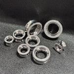 AKAK S925 Plated Celestial Halo Dual Zircon Ear Gauge Tunnel (2Pcs) - AKAK BODYJEWELRY - ear - tunnel