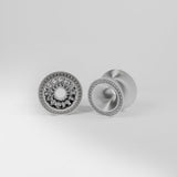 AKAK S925 Plated Pure Shining Zircon Ear Gauge Tunnel ( 2Pcs ) - AKAK BODYJEWELRY - ear - tunnel