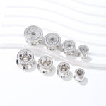 AKAK S925 Plated Pure Shining Zircon Ear Gauge Tunnel ( 2Pcs ) - AKAK BODYJEWELRY - ear - tunnel