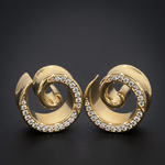 AKAK S925 Plated Spiral Moissanite Ear Gauge Tunnels (2Pcs) - AKAK BODYJEWELRY-ear-tunnel