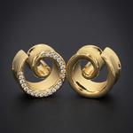 AKAK S925 Plated Spiral Moissanite Ear Gauge Tunnels (2Pcs) - AKAK BODYJEWELRY-ear-tunnel