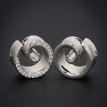 AKAK S925 Plated Spiral Moissanite Ear Gauge Tunnels (2Pcs) - AKAK BODYJEWELRY-ear-tunnel