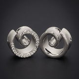AKAK S925 Plated Spiral Moissanite Ear Gauge Tunnels (2Pcs) - AKAK BODYJEWELRY-ear-tunnel