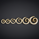 AKAK S925 Plated Spiral Moissanite Ear Gauge Tunnels (2Pcs) - AKAK BODYJEWELRY-ear-tunnel