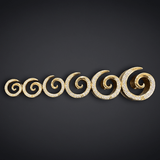 AKAK S925 Plated Spiral Moissanite Ear Gauge Tunnels (2Pcs) - AKAK BODYJEWELRY-ear-tunnel