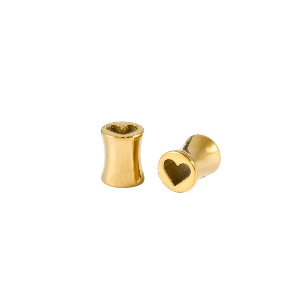 AKAK Stainless Steel Love Ear Tunnel Plug (2Pcs) - AKAK BODYJEWELRY - ear - tunnel