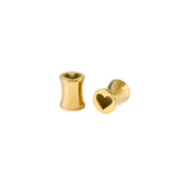 AKAK Stainless Steel Love Ear Tunnel Plug (2Pcs) - AKAK BODYJEWELRY - ear - tunnel