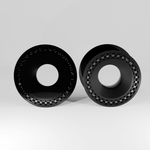 AKAK Tungsten Steel Black Zircon Celestial Halo Dual Ear Gauge Tunnel (2Pcs) - AKAK BODYJEWELRY-ear-tunnel