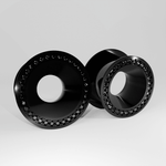 AKAK Tungsten Steel Black Zircon Celestial Halo Dual Ear Gauge Tunnel (2Pcs) - AKAK BODYJEWELRY-ear-tunnel