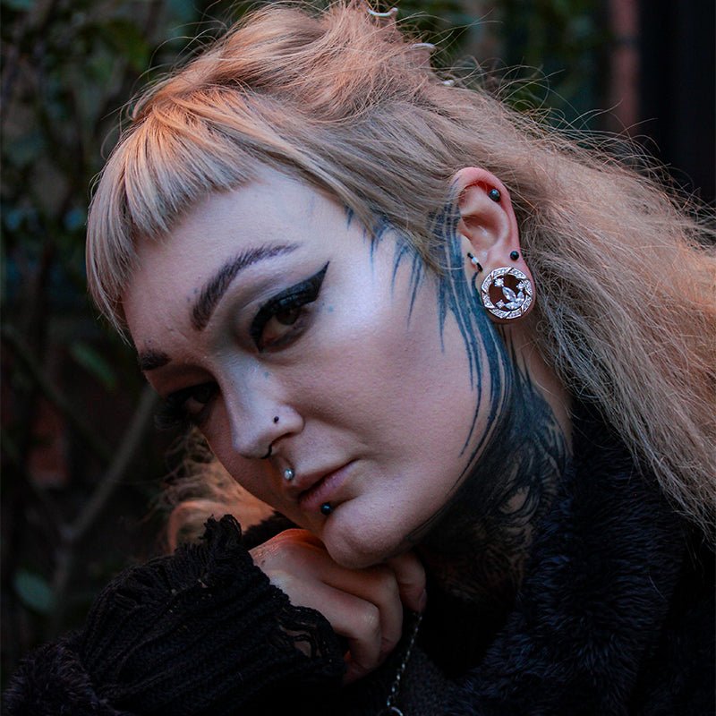 Anchor of Ocean Zircon 14K Ear Gauge Tunnel (2Pcs) - AKAK BODYJEWELRY - ear - tunnel