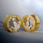 Anchor of Ocean Zircon 14K Ear Gauge Tunnel (2Pcs) - AKAK BODYJEWELRY - ear - tunnel