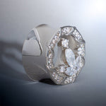 Anchor of Ocean Zircon S925 Silver Ear Gauge Tunnel (2Pcs) - AKAK BODYJEWELRY - ear - tunnel