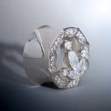 Anchor of Ocean Zircon S925 Silver Ear Gauge Tunnel (2Pcs) - AKAK BODYJEWELRY - ear - tunnel