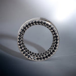 Black Moissanite 14K White Gold Stars Shining Ear Gauge Tunnel(2Pcs) - AKAK BODYJEWELRY - ear - tunnel