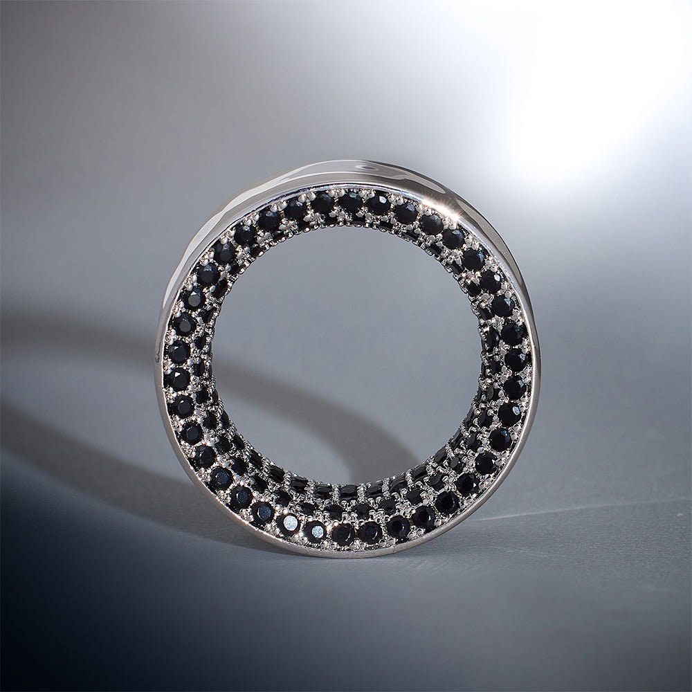 Black Moissanite 8K Stars Shining Ear Gauge Tunnel(2Pcs) - AKAK BODYJEWELRY - ear - tunnel
