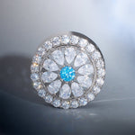 Blue Sea Daisy Zircon 14K Ear Gauge Tunnel (2Pcs) - AKAK BODYJEWELRY - ear - tunnel
