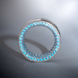 Blue Zircon 14K White Gold Stars Shining Tunnel(2Pcs) - AKAK BODYJEWELRY - ear - tunnel