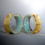 Blue Zircon S925 Silver Stars Shining Tunnel (2Pcs) - AKAK BODYJEWELRY - ear - tunnel