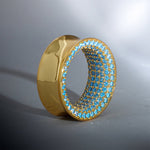 Blue Zircon S925 Silver Stars Shining Tunnel (2Pcs) - AKAK BODYJEWELRY - ear - tunnel