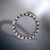 Checkerboard Zircon 14K White gold Tunnel(2pcs) - AKAK BODYJEWELRY - ear - tunnel