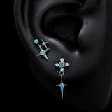 Titanium Blue CZ Geometric Spike Piercing Jewelry | 1PC