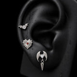 Titanium Gothic Cubic Zirconia Piercing Jewelry | 1PC