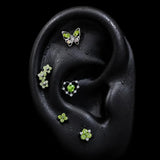 Titanium Green CZ Garden-Inspired Piercing Jewelry | 1PC Sold Individually
