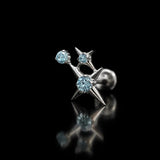 Titanium Blue CZ Geometric Spike Piercing Jewelry | 1PC
