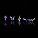 Titanium Lavender CZ Nature-Inspired Piercing Jewelry | 1PC