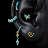 Titanium Blue CZ Romantic Statement Piercing Jewelry | 1PC