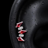 Titanium Red CZ Dark Gothic Piercing Jewelry | 1PC Sold Individually