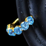 Titanium Blue CZ Romantic Statement Piercing Jewelry | 1PC