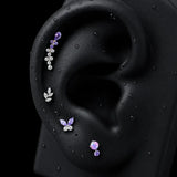 Titanium Lavender CZ Nature-Inspired Piercing Jewelry | 1PC
