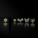 Titanium Green CZ Garden-Inspired Piercing Jewelry | 1PC Sold Individually