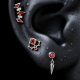 Titanium Red CZ Dark Gothic Piercing Jewelry | 1PC Sold Individually