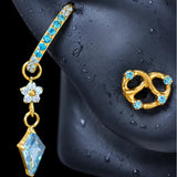 Titanium Blue CZ Romantic Statement Piercing Jewelry | 1PC