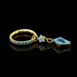 Titanium Blue CZ Romantic Statement Piercing Jewelry | 1PC