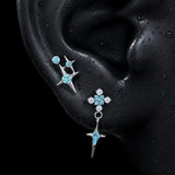 Titanium Blue CZ Geometric Spike Piercing Jewelry | 1PC
