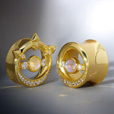 Crown of Moonlight Zircon S925 Ear Gauge Tunnel (2Pcs) - AKAK BODYJEWELRY - ear - tunnel
