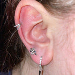 Dazzling Double Row Nose Piercing - AKAK BODYJEWELRY - ear - tunnel