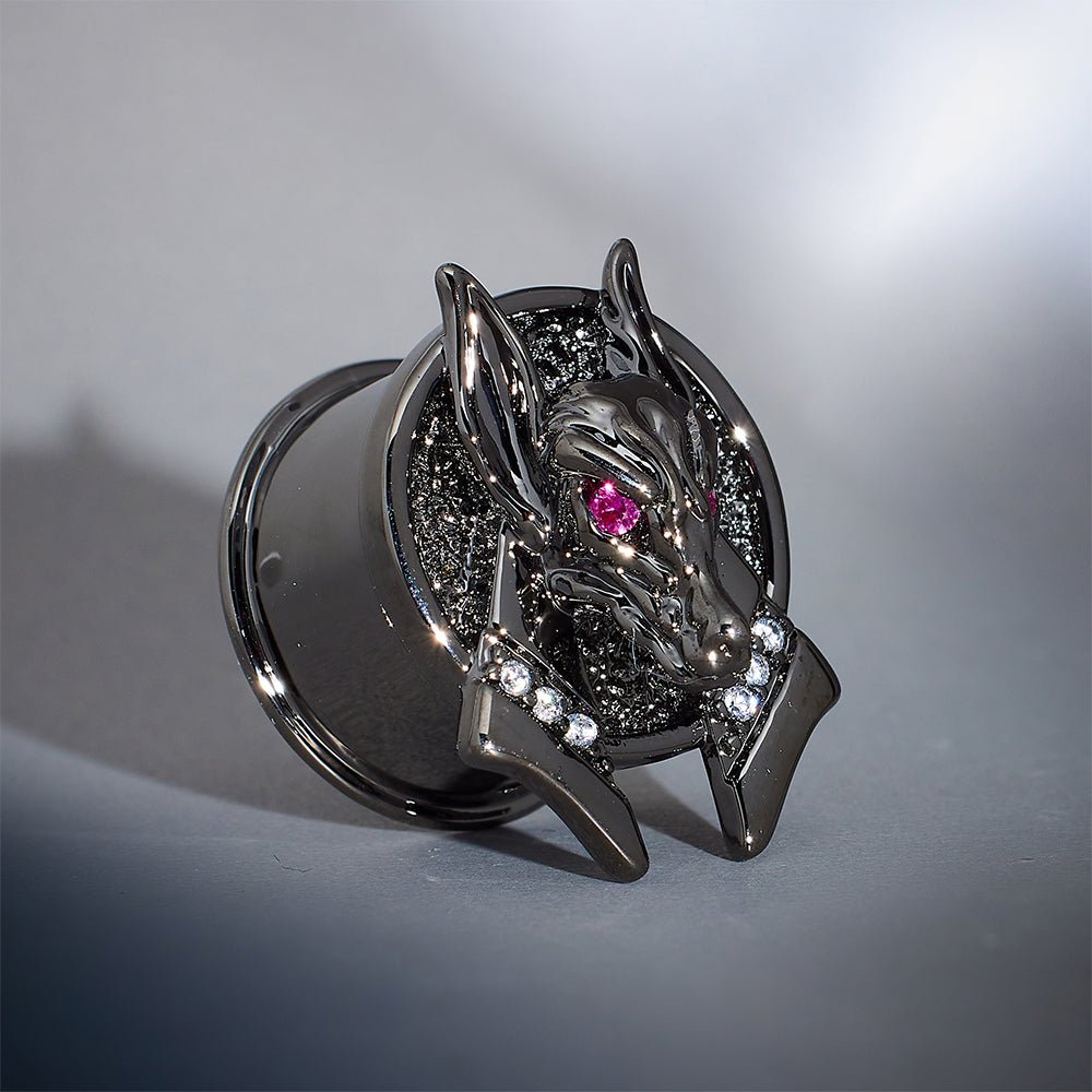 Divine Protector Anubis Zircon Tungsten Steel Plugs(2Pcs) - AKAK BODYJEWELRY - ear - tunnel