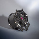 Divine Protector Anubis Zircon Tungsten Steel Plugs(2Pcs) - AKAK BODYJEWELRY - ear - tunnel
