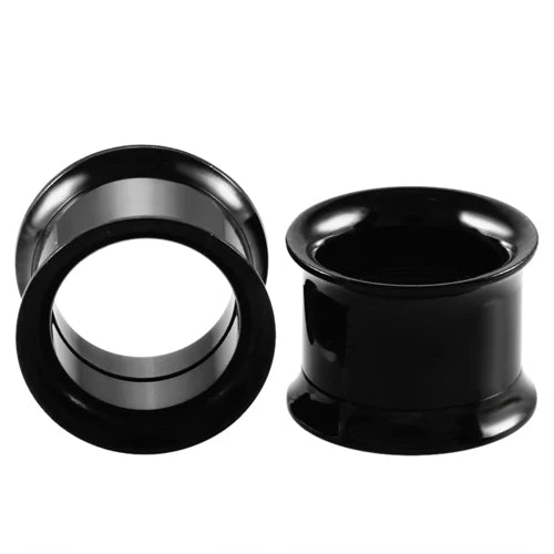Double Flare Threaded Ear Stainless steel Ear Gauge Tunnels 2Pcs - AKAK BODYJEWELRY - ear - tunnel