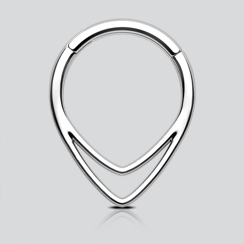 Double Ring Hinged Nose Piercing - AKAK BODYJEWELRY - ear - tunnel